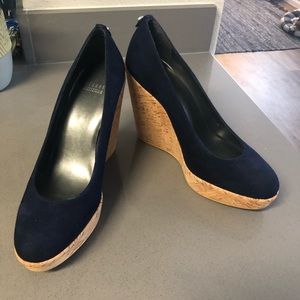 Stuart Weitzman Navy Blue Wedge